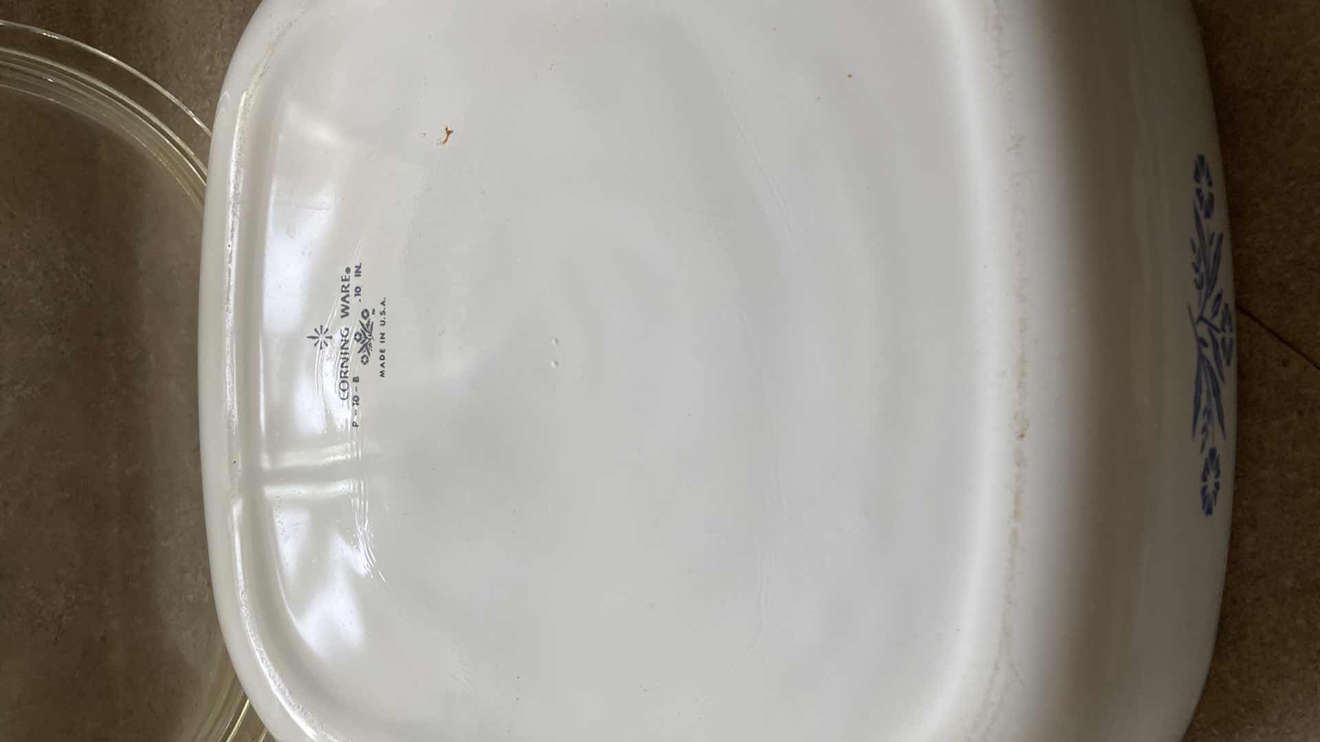 Photo 9 of CORNINGWARE BLUE CORN FLOWER 10” SKILLET W 3 CASSEROLE DISHES