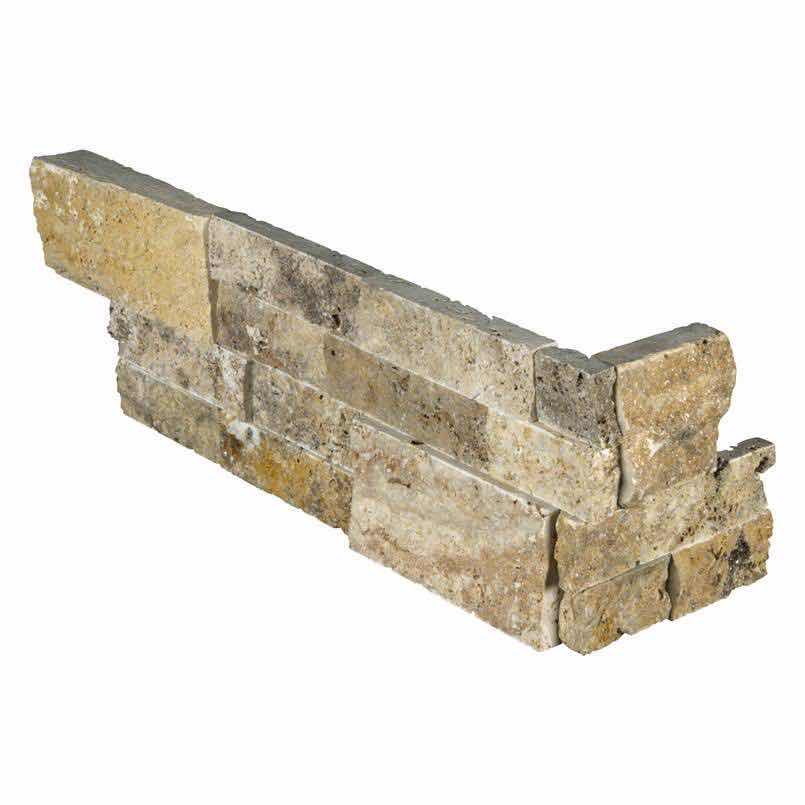 Photo 1 of MSI ROCK MOUNT TUSCANY SCABAS FINISH INTERLOCKING STACKED TRAVERTINE STONE SPLIT FACE CORNER PANEL WALL TILES 6” X 18” (3sqft PER CASE/10CASES APPROX. 30sqft TOTAL)