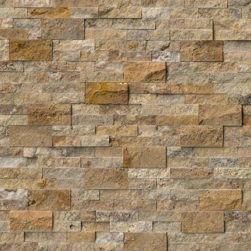 Photo 2 of MSI ROCK MOUNT TUSCANY SCABAS FINISH INTERLOCKING STACKED TRAVERTINE STONE SPLIT FACE CORNER PANEL WALL TILES 6” X 18” (3sqft PER CASE/10CASES APPROX. 30sqft TOTAL)