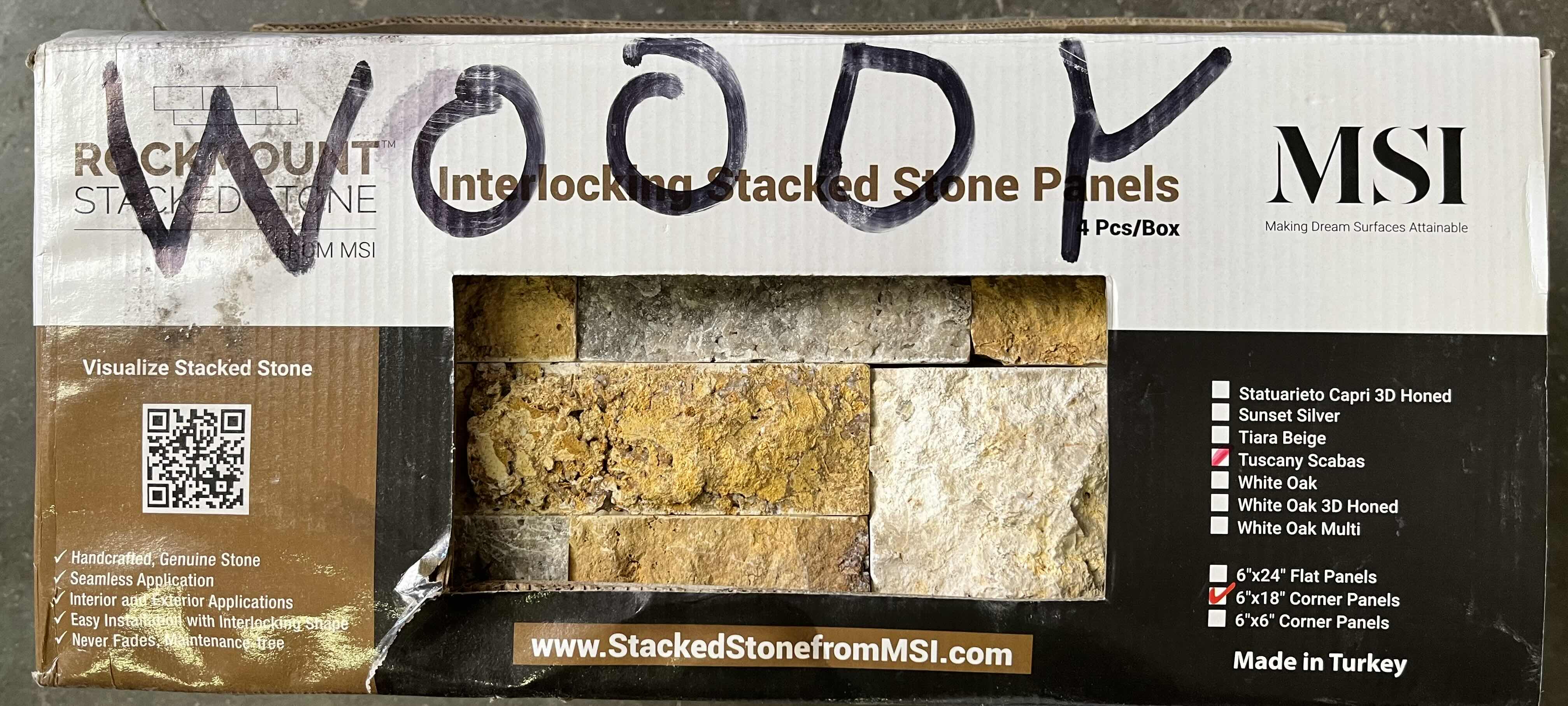 Photo 4 of MSI ROCK MOUNT TUSCANY SCABAS FINISH INTERLOCKING STACKED TRAVERTINE STONE SPLIT FACE CORNER PANEL WALL TILES 6” X 18” (3sqft PER CASE/10CASES APPROX. 30sqft TOTAL)