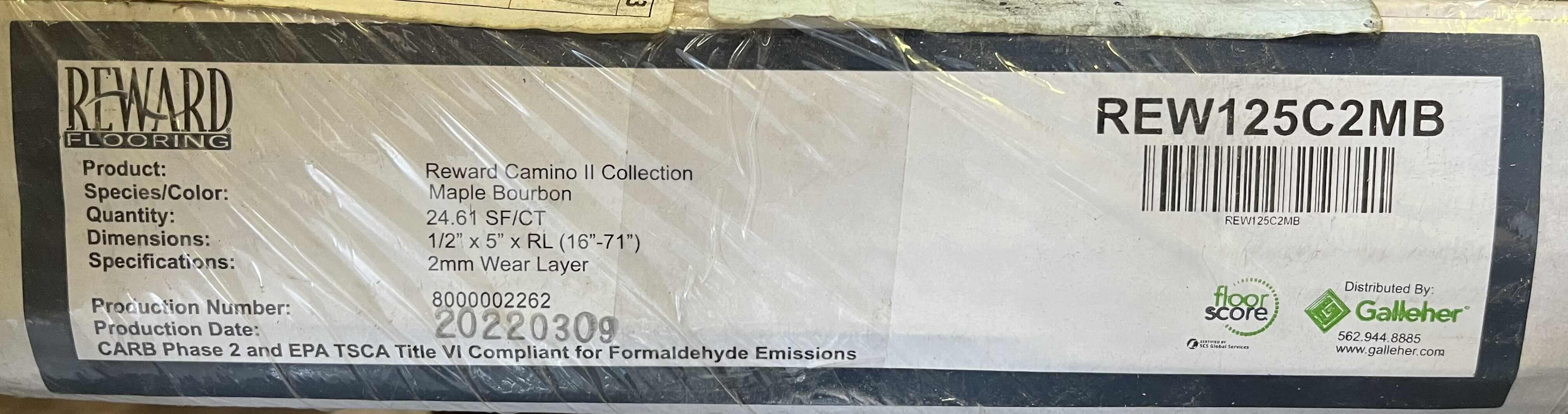 Photo 2 of REWARD FLOORING CAMINO 2 COLLECTION MAPLE BOURBON WOOD FINISH GLUE DOWN HARDWOOD FLOORING 5” X RANDOM LENGTH (24.61sqft PER CASE/2CASE APPROX 49.22 TOTAL)