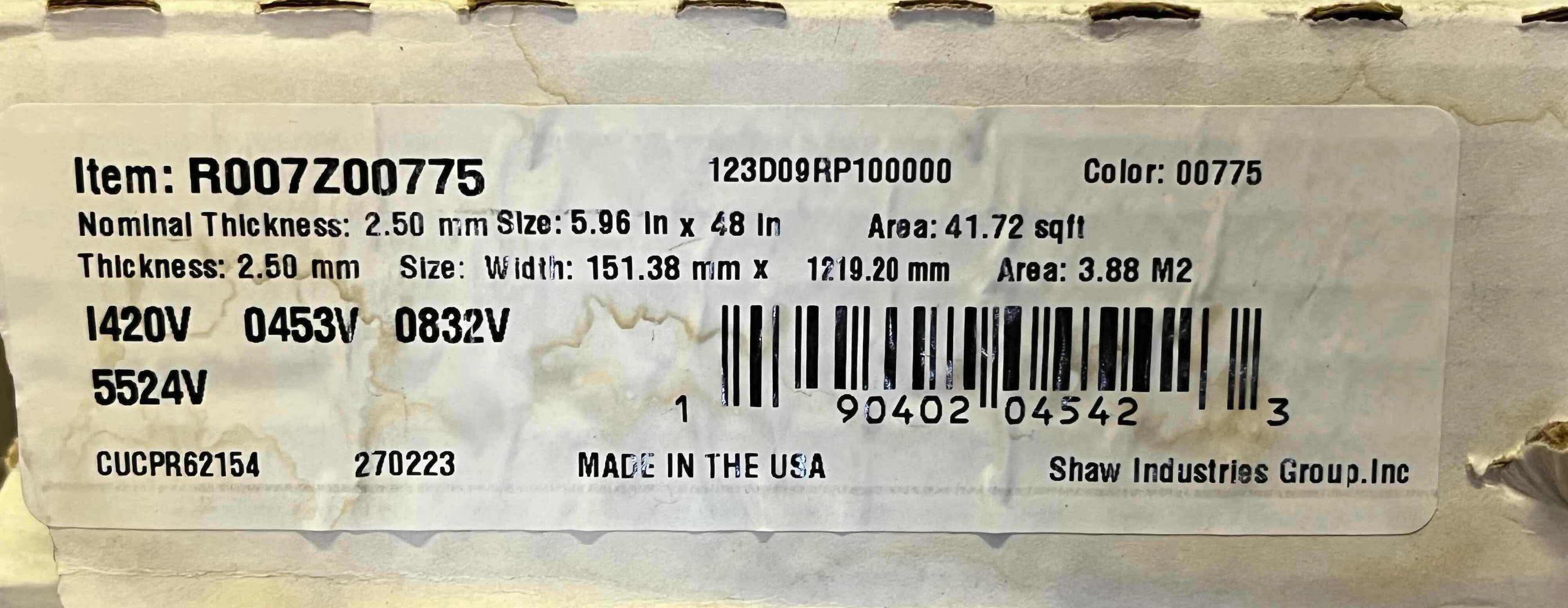 Photo 3 of SHAW MUSIC ROW WOOD FINISH GLUE DOWN VINYL PLANK FLOORING 6” X 48” (41.72SQFT PER CASE/9CASES APPROX 375.48SQFT TOTAL) READ NOTES