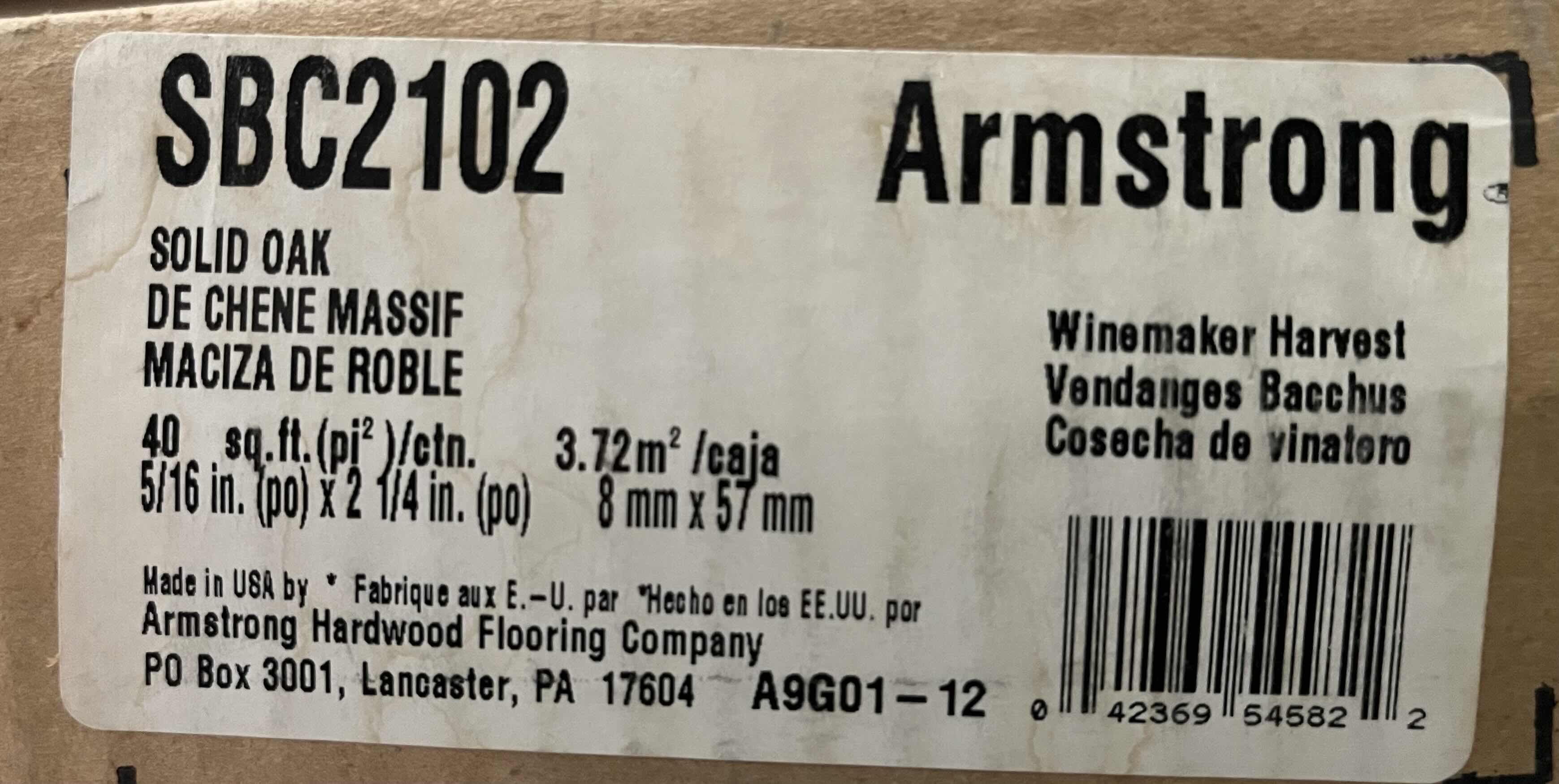 Photo 3 of ARMSTRONG WINEMAKER HARVEST WOOD FINISH GLUE DOWN SOLID OAK HARDWOOD PLANK FLOORING 2.25” X RANDOM LENGTH (40SQFT PER CASE/2CASES APPROX. 80SQFT TOTAL) READ NOTES