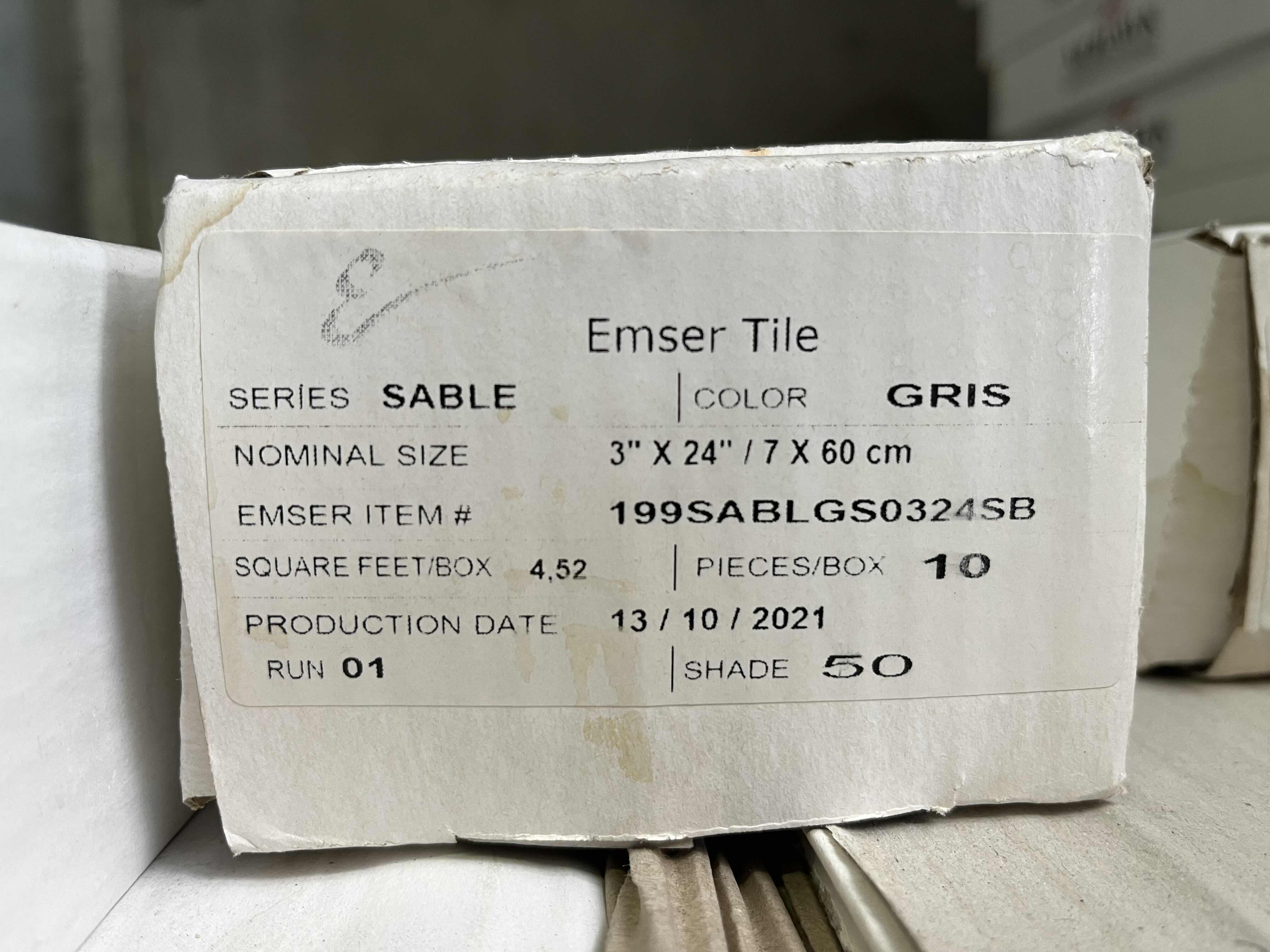 Photo 2 of EMSER TILE SABLE SERIES GRIS GRAY FINISH TILE 3” X 24” (4.52sqft PER CASE/53CASES APPROX 239.56sqft TOTAL)