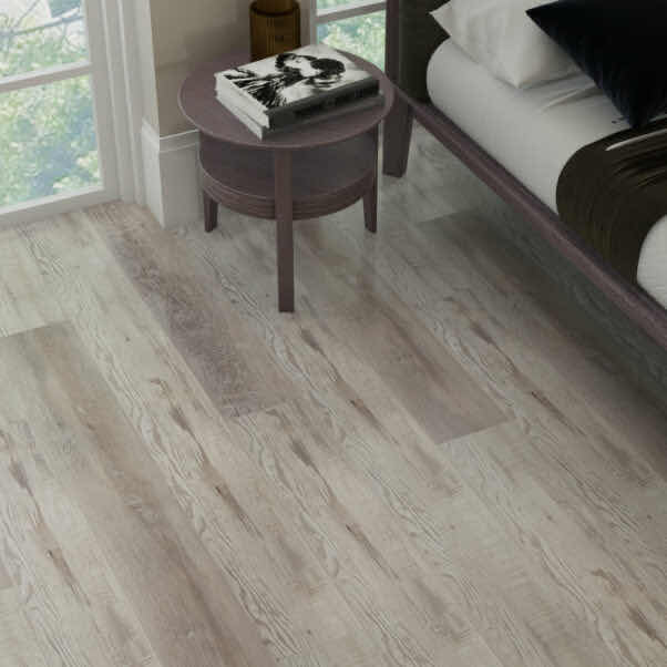 Photo 1 of 4 SEASONS PORTLAND WHITE WOOD FINISH SNAP IN CLICK VINYL PLANK FLOORING 7” X 48” (21.03SQFT PER CASE/4CASES APPROX. 96.12SQFT TOTAL) READ NOTES