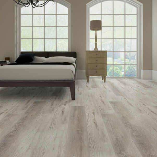 Photo 2 of 4 SEASONS PORTLAND WHITE WOOD FINISH SNAP IN CLICK VINYL PLANK FLOORING 7” X 48” (21.03SQFT PER CASE/4CASES APPROX. 96.12SQFT TOTAL) READ NOTES