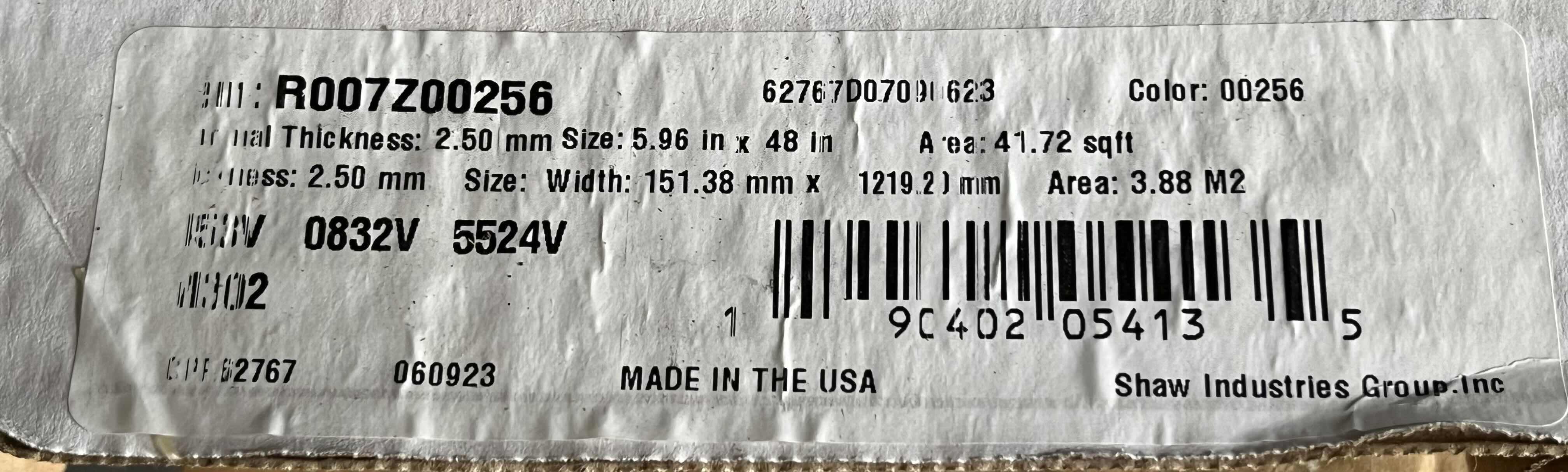 Photo 3 of SHAW REED WOOD FINISH GLUE DOWN VINYL PLANK FLOORING 5.96” X 48” (41.72SQFT PER CASE/1CASE APPROX. 41.72SQFT TOTAL) READ NOTES