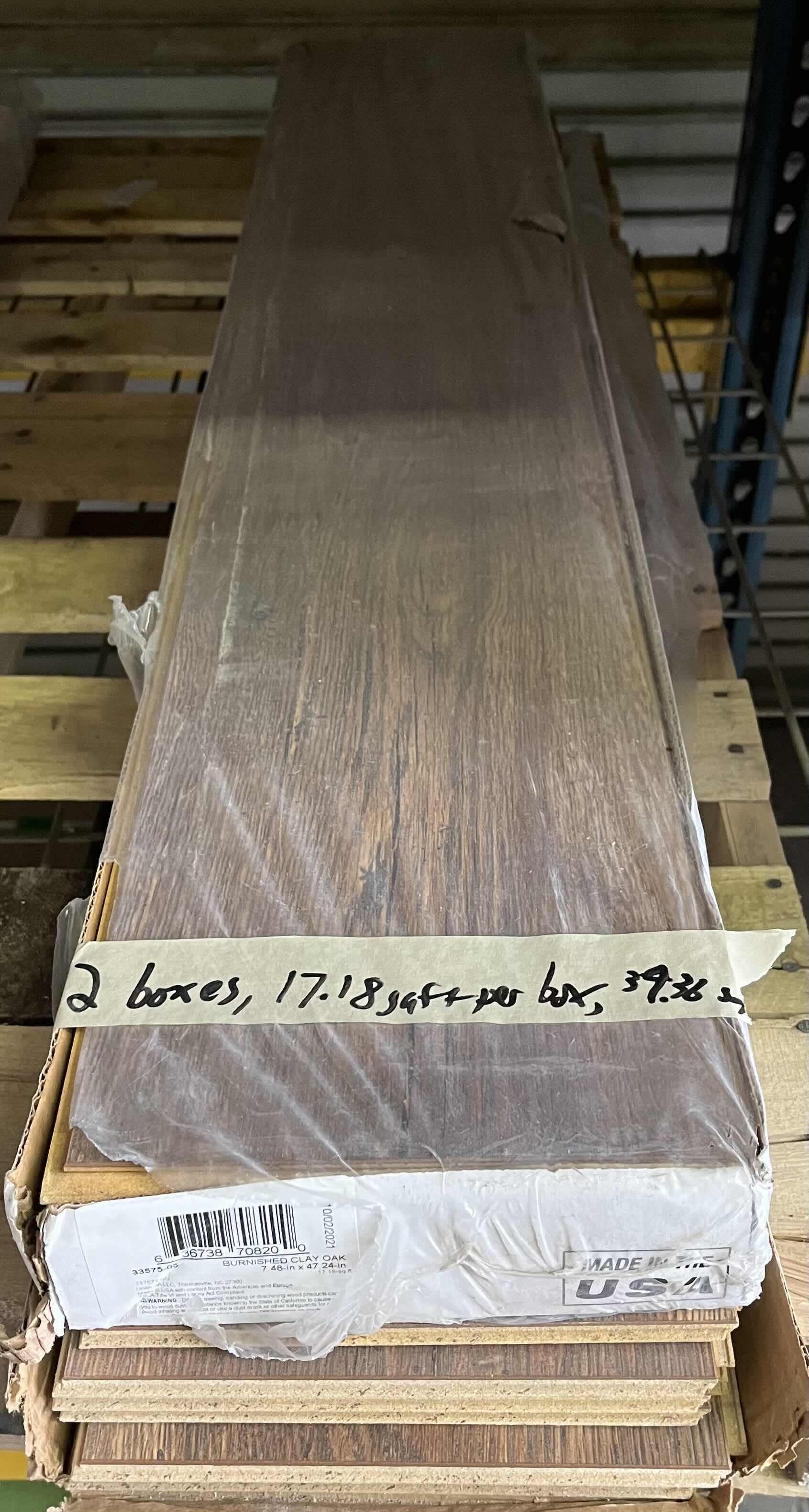 Photo 4 of UNILIN NALLC BURNISHED CLAY OAK WOOD FINISH GLUE DOWN HARDWOOD PLANK FLOORING 7.48” X 47.24” (17.18SQFT PER CASE/2CASES APPROX. 34.36SQFT TOTAL) READ NOTES