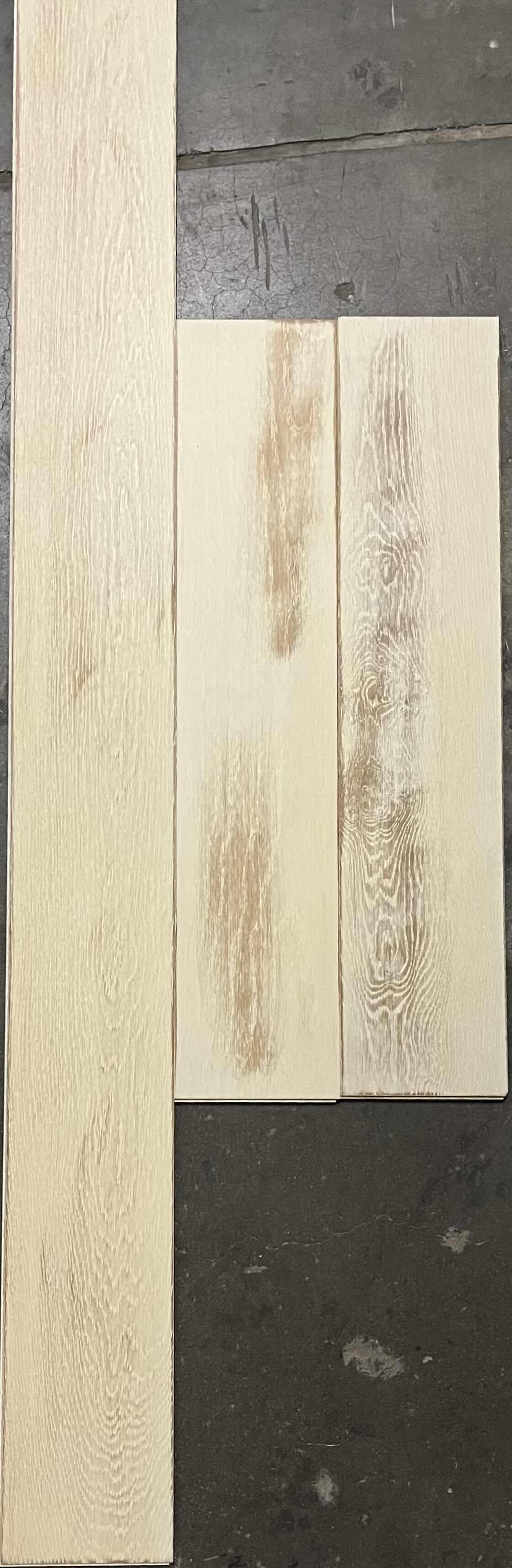 Photo 2 of WHITE WASH OAK WOOD FINISH GLUE DOWN HARDWOOD PLANK FLOORING 7.48” X 72” X RANDOM LENGTH (29.92SQFT PER CASE/3CASES APPROX. 89.78SQFT TOTAL) READ NOTES