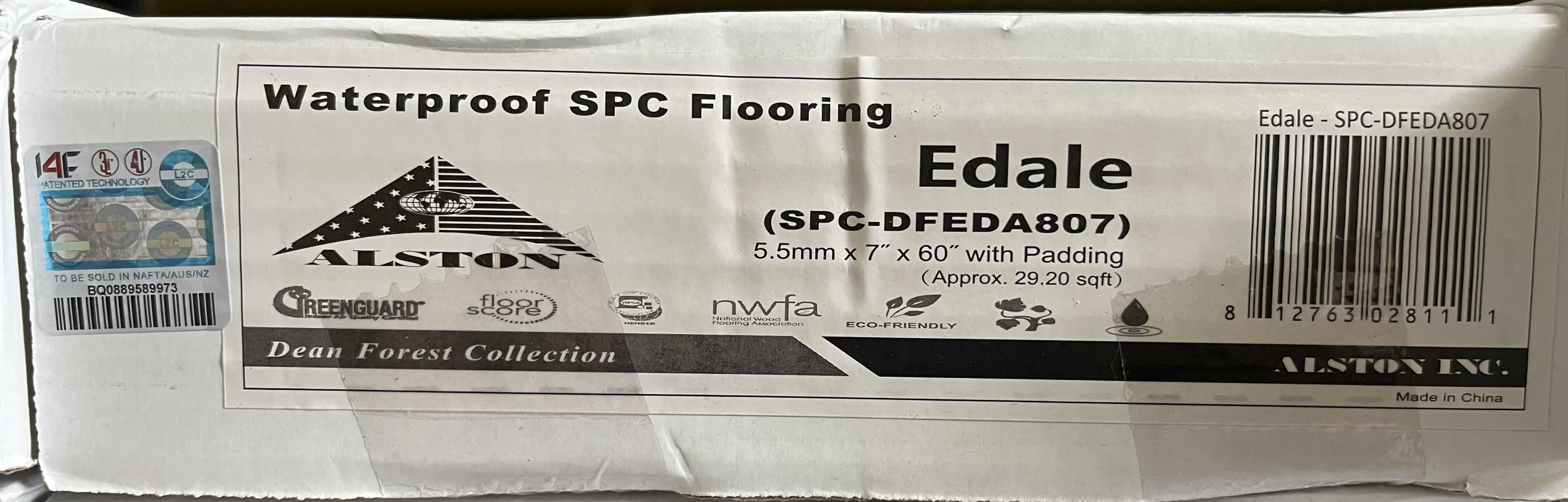 Photo 3 of ALSTON DEAN FOREST COLLECTION EDALE WOOD FINISH SNAP IN CLICK VINYL PLANK FLOORING 7” X 60” (29.20SQFT PER CASE/24CASES APPROX 700.8SQFT TOTAL) READ NOTES