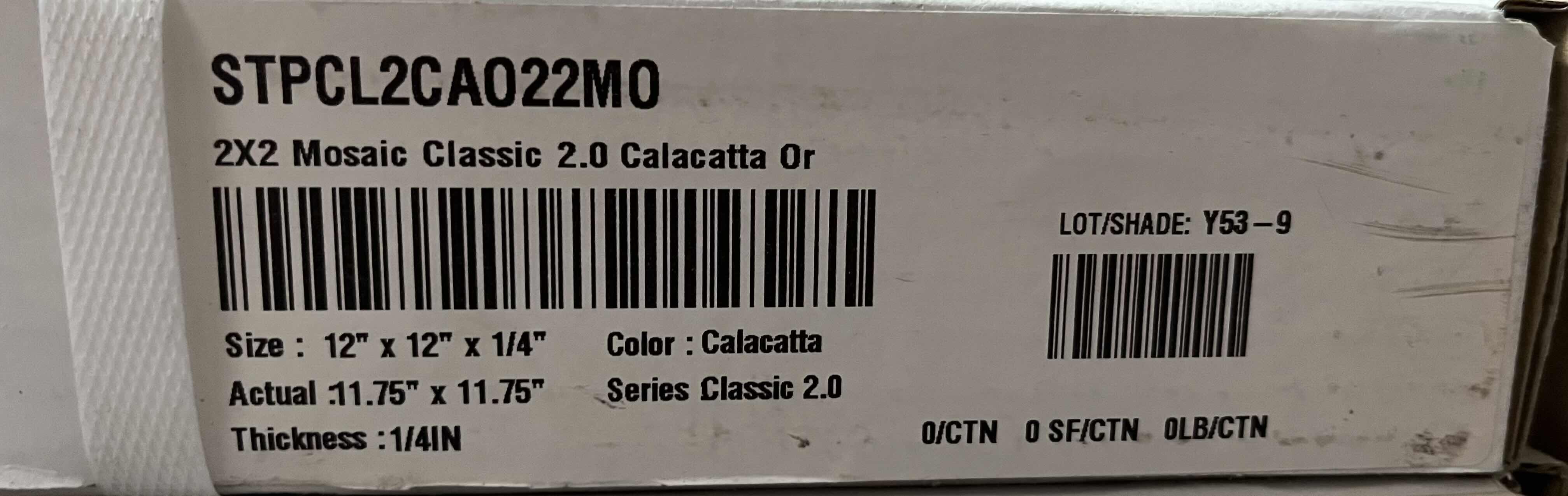 Photo 2 of BEDROSIANS CLASSIC 2.0 CALACATTA ORO FINISH PORCELAIN MOSAIC TILE 12” X 12” (4.7SQFT PER CASE/7CASES APPROX. 32.9SQFT TOTAL) READ NOTES