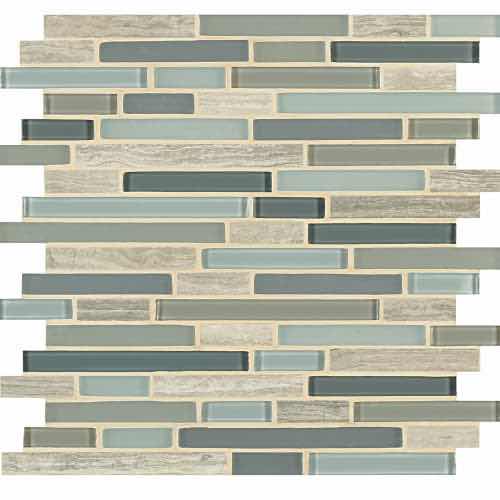 Photo 1 of CROSSVILLE SAND & SURF LINEARMIX FINISH GLASS MOSAIC TILE 13” X 11.5” (4.85SQFT PER CASE/7CASES APPROX. 33.95SQFT TOTAL) READ NOTES