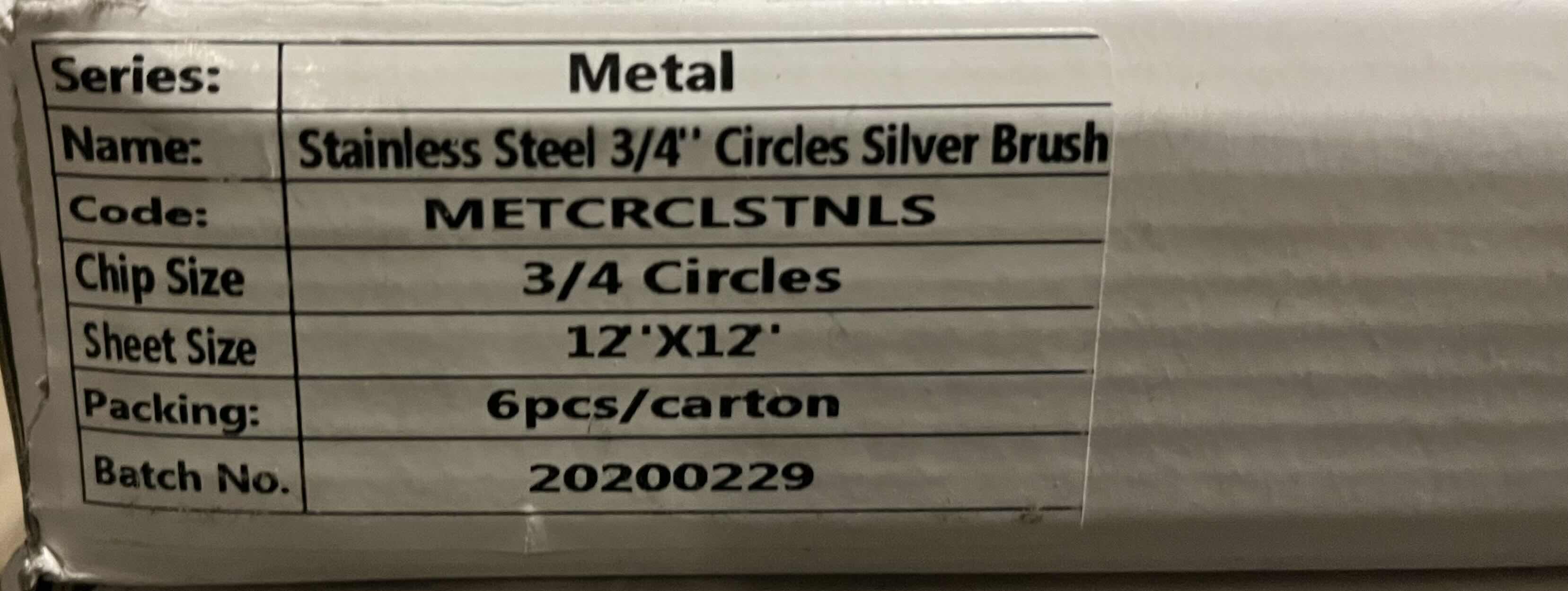 Photo 4 of METAL SERIES STAINLESS STEEL FINISH PENNY ROUND METAL TILE 12” X 12” (5.76SQFT PER CASE/2CASES APPROX. 11.52SQFT TOTAL) READ NOTES