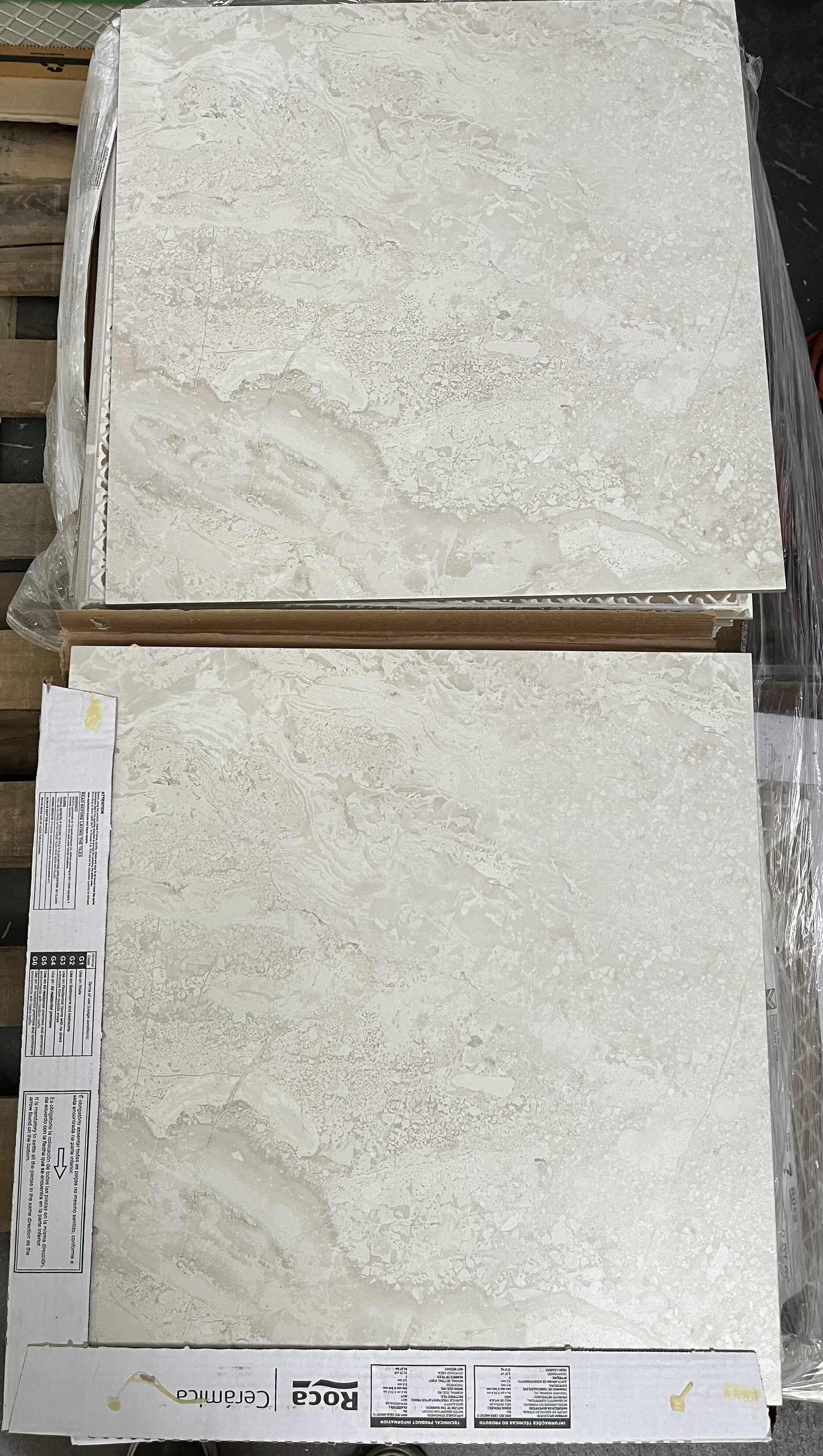 Photo 3 of ROCA POSITANO II BLANCO FINISH RECTIFIED CERAMIC TILE 21” X 21” (22.28SQFT PER CASE/10CASES APPROX. 222.8SQFT TOTAL) READ NOTES