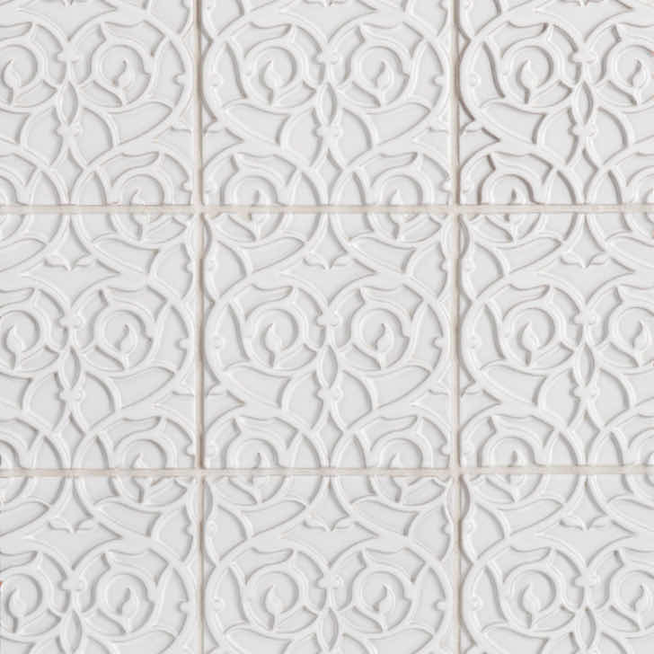 Photo 1 of WALKER ZANGER ANDALUCIA MEZQUITA SERIES BLANCO MATTE FINISH CERAMIC TILE 6” X 6” (34PCS PER CASE/2CASES APPROX. 34PCS TOTAL) READ NOTES