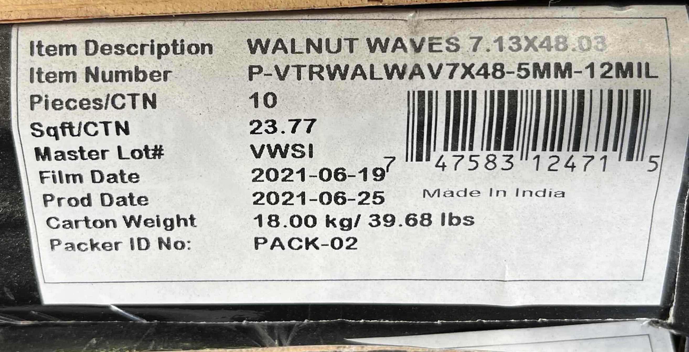 Photo 4 of MSI CYRUS SERIES WALNUT WAVES WOOD FINISH SNAP IN CLICK VINYL PLANK FLOORING 7.13” X 48” (23.769SQFT PER CASE/55CASES APPROX. 1307.35SQFT TOTAL) READ NOTES