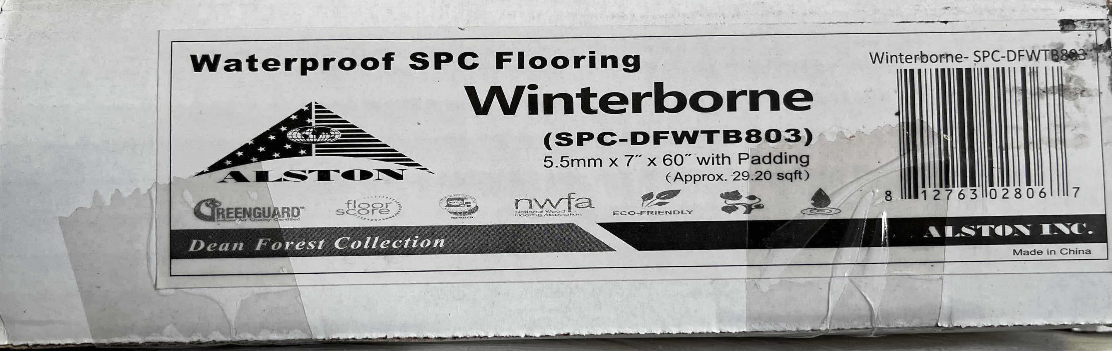 Photo 3 of ALSTON DEAN FOREST COLLECTION WINTERBORNE WOOD FINISH SNAP IN CLICK VINYL PLANK FLOORING 7” X 60” (29.20SQFT PER CASE/34CASES APPROX. 992.8SQFT TOTAL) READ NOTES