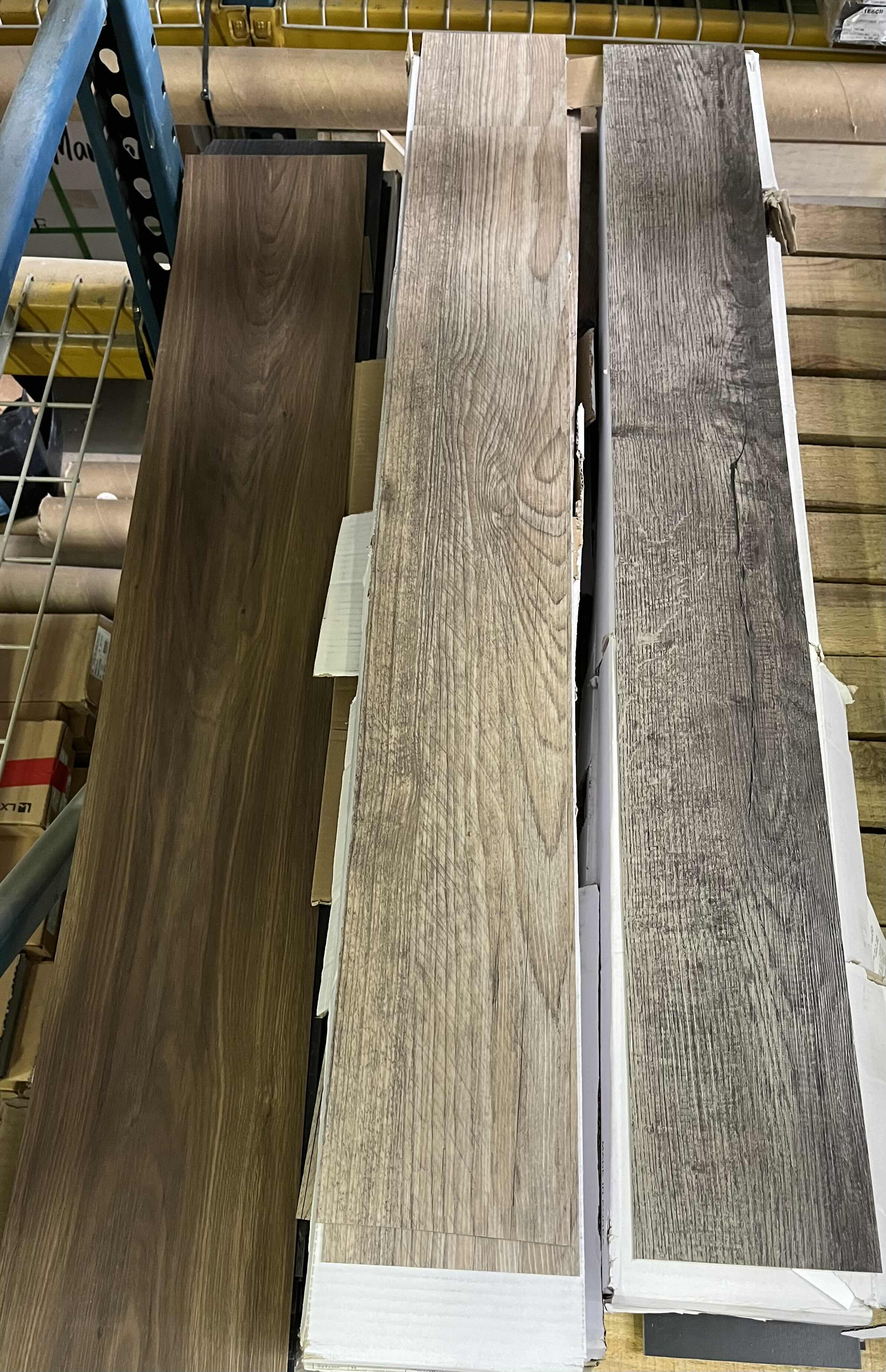 Photo 1 of MIXED FLOORING PALLET-GLUE DOWN VINYL WOOD FINISH PLANK FLOORING - VARIOUS SIZES & STYLES (READ NOTES)