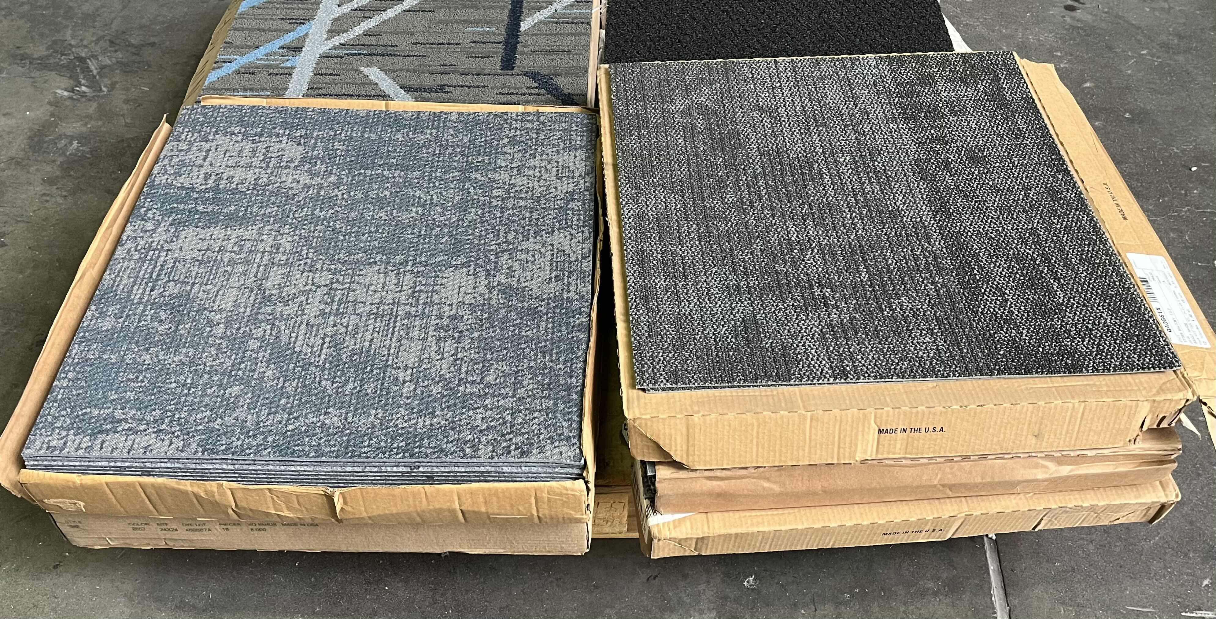 Photo 2 of SHAW & MOHAWK MIXED CARPET TILE 24” X 24” 7CASES PALLET- VARIOUS STYLES