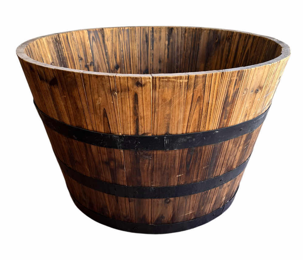 Photo 1 of NEW VIGORO 2.7GAL JACKSON BARREL PLANTER 26” X 16.5”