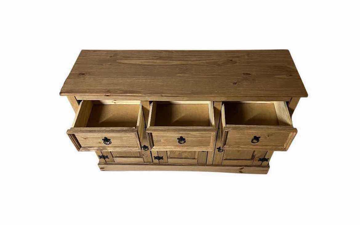 Photo 1 of CORONA SOLID OAK SIDEBOARD BUFFET TABLE 51.5” X 17” H31.25”
