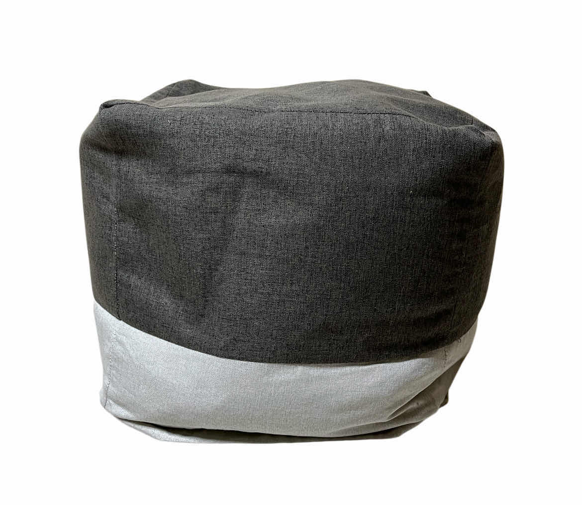 Photo 1 of LE POUF GRAY & OFF-WHITE BEAN CHAIR 19” X 15”