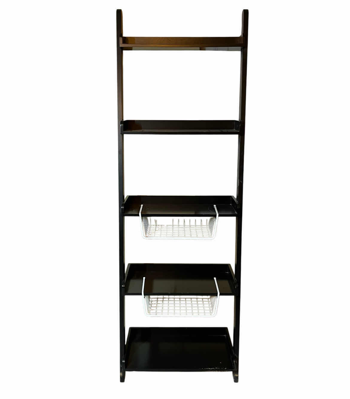 Photo 1 of BLACK FINISH 5 TIER LEANING SHELF 25.5” X 13.5” H76.5”