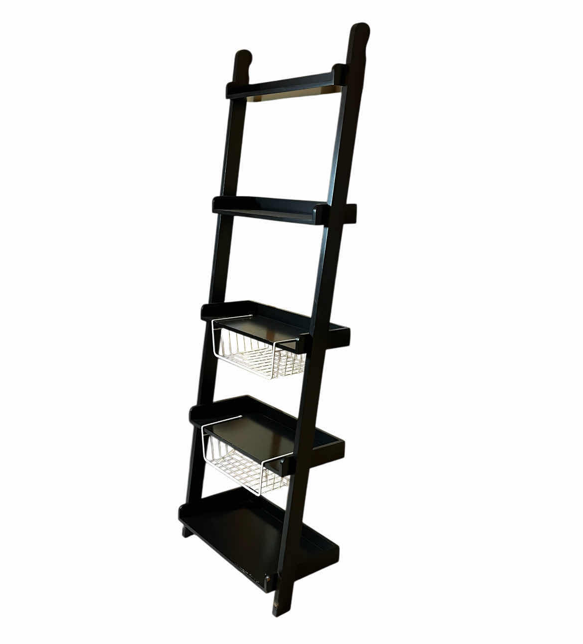 Photo 1 of BLACK FINISH 5 TIER LEANING SHELF 25.5” X 13.5” H76.5”