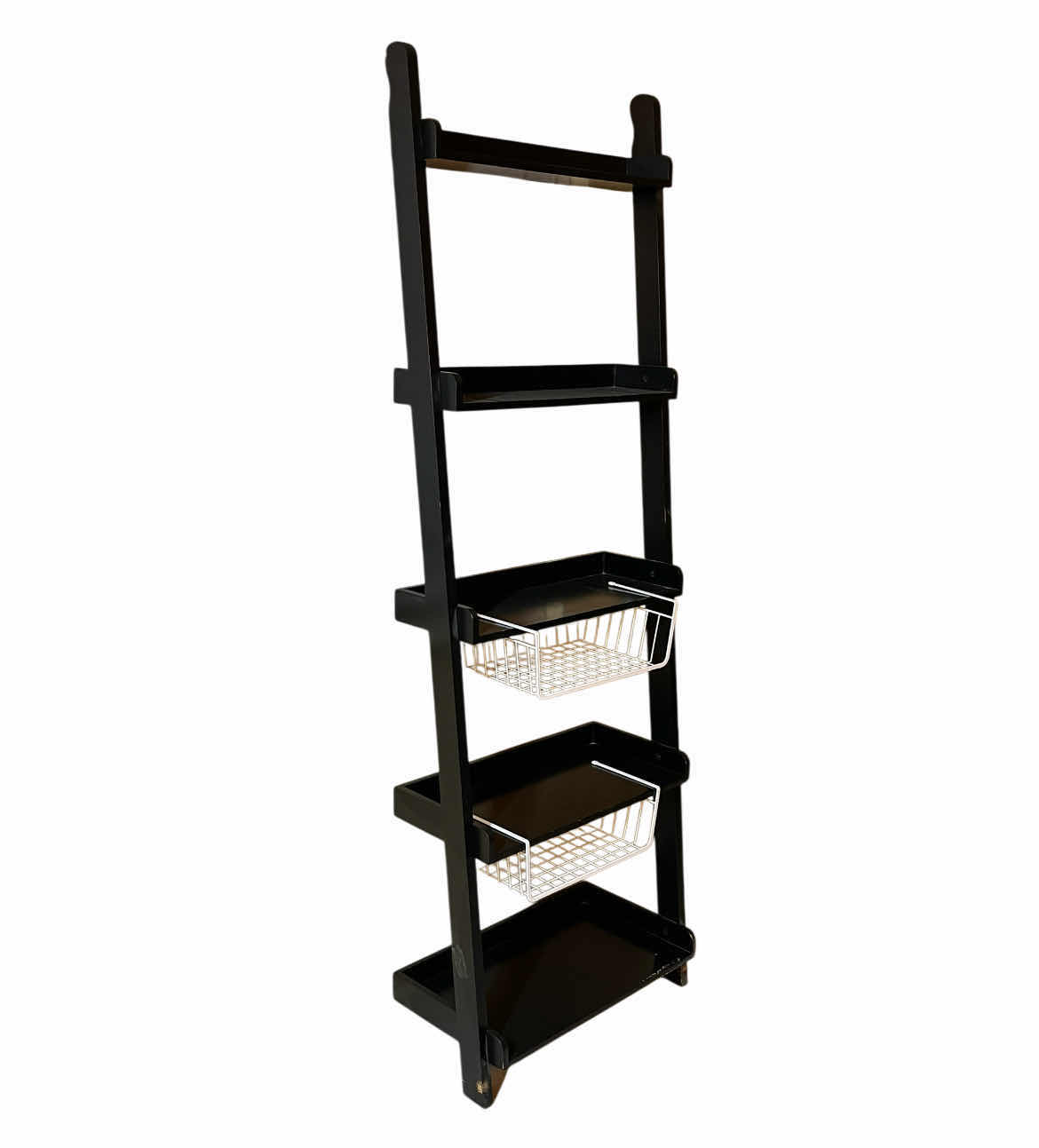 Photo 1 of BLACK FINISH 5 TIER LEANING SHELF 25.5” X 13.5” H76.5”
