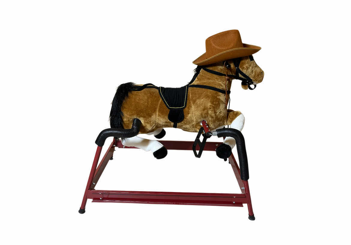 Photo 1 of TRADEMARK GAMES TODDLERS SPRING ROCKING PLUSH BOUNCING HORSE W REALISTIC RIDING SOUND EFFECTS 25.5” X 39.5” H37”