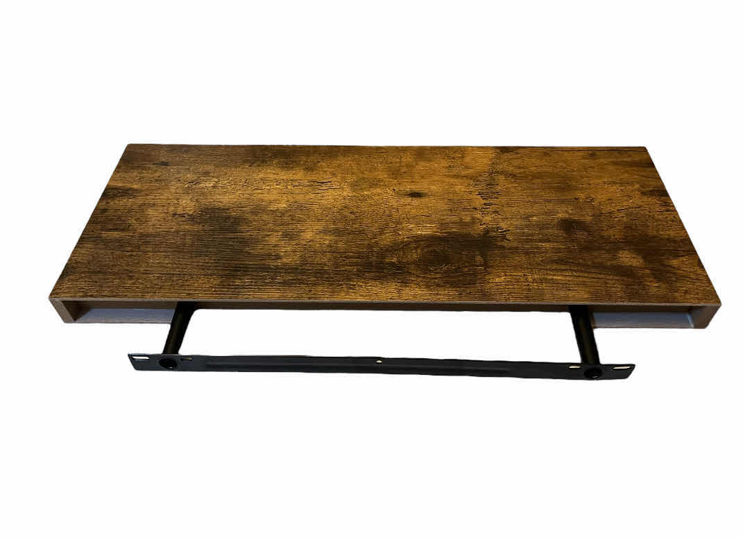 Photo 1 of DISTRESSED WOOD FINISH LOW PROFILE WALL MOUNTED SHELVES (2) 23.5” X 9.25” H1.5”
