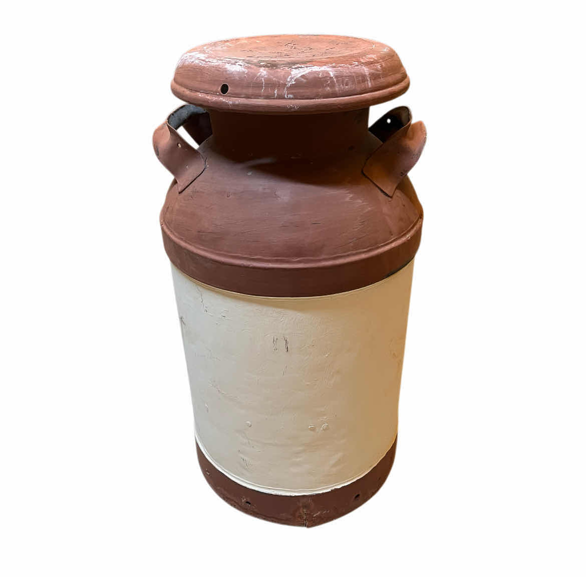 Photo 1 of OLD FASHION PAINTED STEEL MILK/CREAM 10 GAL DECORATIVE CAN 13.25” X 24”