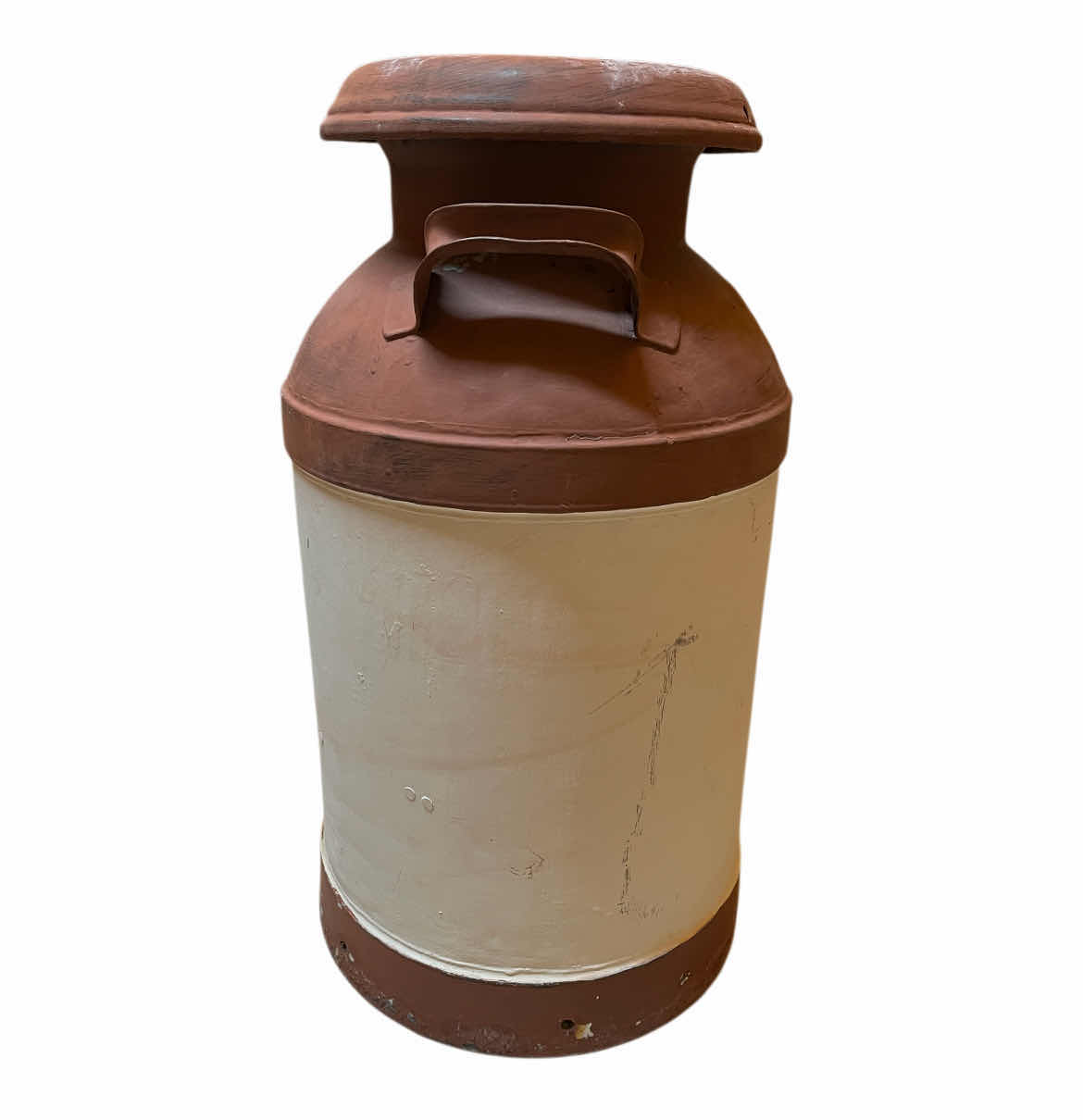 Photo 1 of OLD FASHION PAINTED STEEL MILK/CREAM 10 GAL DECORATIVE CAN 13.25” X 24”