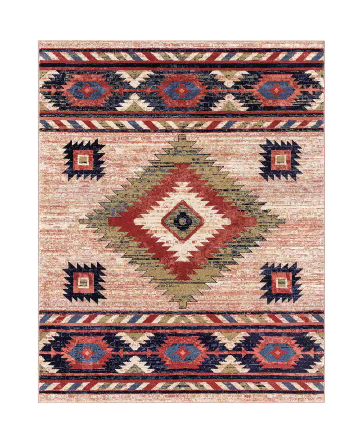 Photo 1 of WELL WOVEN TULSA COLLECTION LEA CREAM TRADITIONAL SOUTHWESTERN TRIBAL AREA RUG 7.10’ X 9.10’