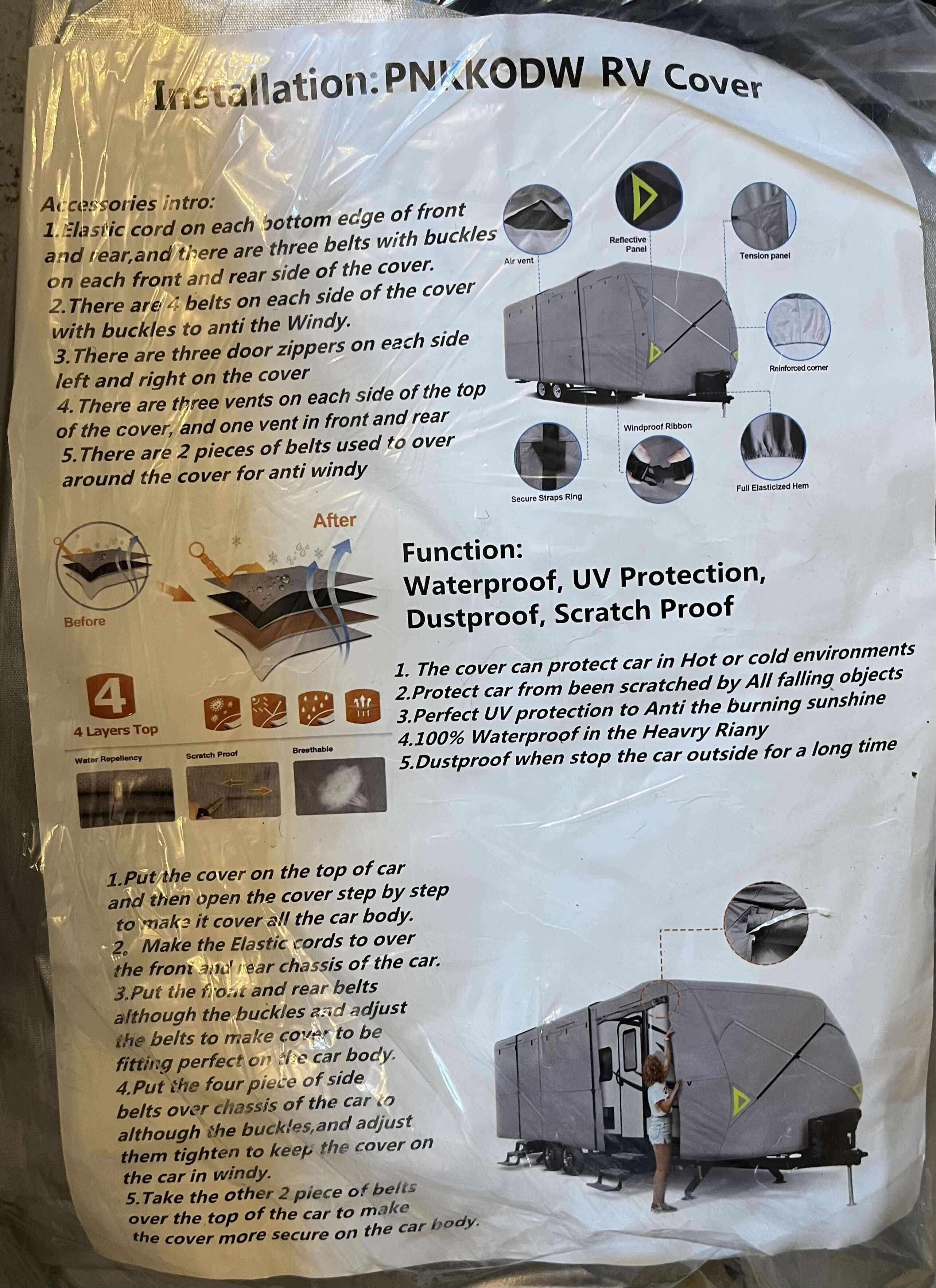 Photo 1 of WATERPROOF UV PROTECTION SILVER RV COVER W BAG MODEL PNKKODW-FCZ2730 27’-30’