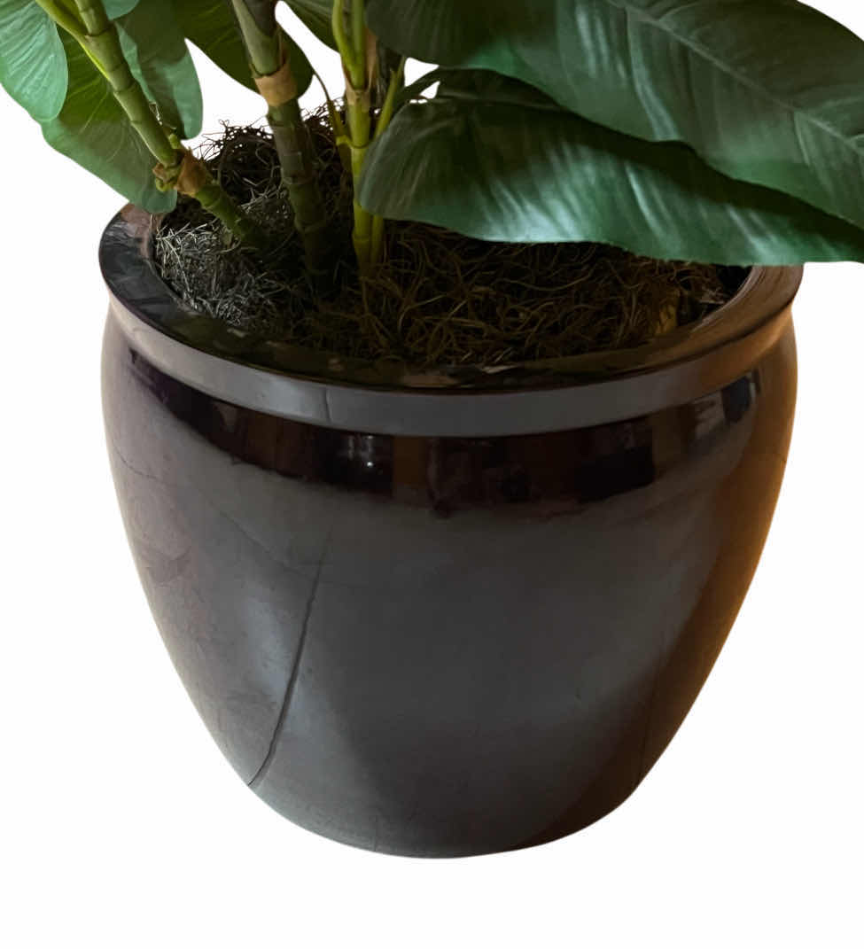 Photo 1 of TROPICAL POTTED FAUX PLANT W CERAMIC POT 28” X 44”