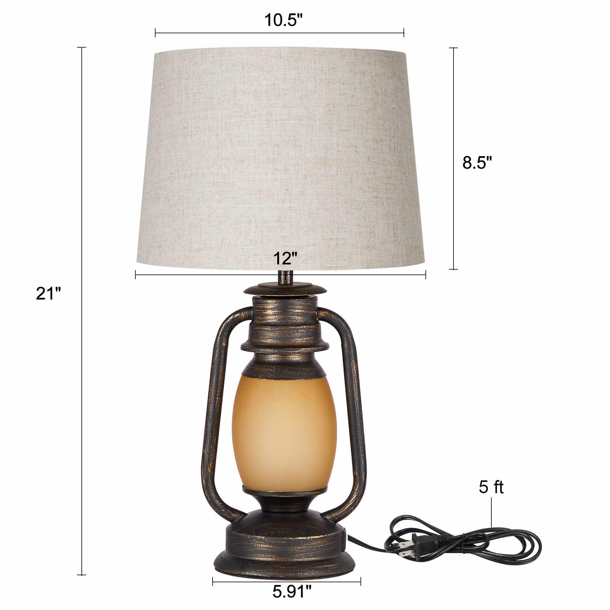 Photo 1 of SURAIELEC OIL RUBBED BRONZE FINISH RUSTIC LANTERN TABLE LAMP W 2 USB PORTS MODEL UTLN02A1