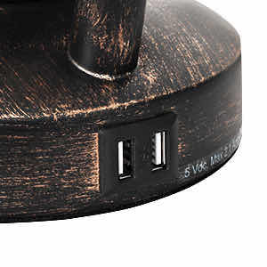 Photo 1 of SURAIELEC OIL RUBBED BRONZE FINISH RUSTIC LANTERN TABLE LAMP W 2 USB PORTS MODEL UTLN02A1