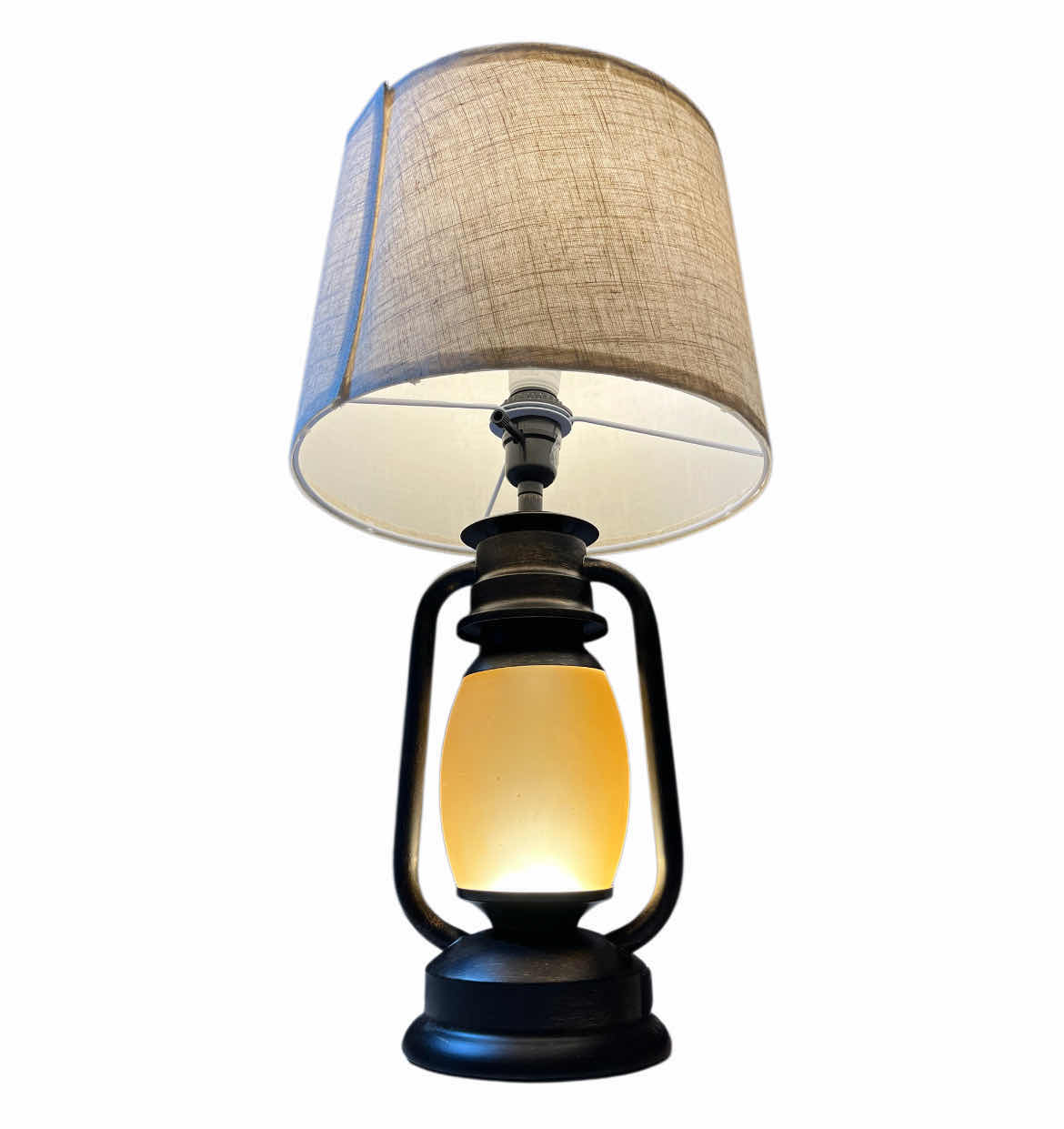 Photo 1 of SURAIELEC OIL RUBBED BRONZE FINISH RUSTIC LANTERN TABLE LAMP W 2 USB PORTS MODEL UTLN02A1