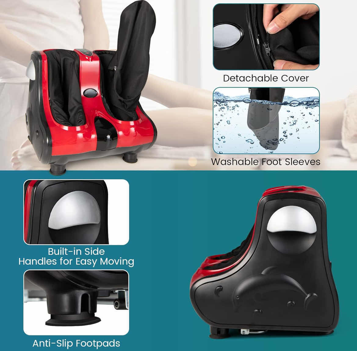 Photo 1 of MEDIMALL RED FOOT/CALF VIBRATION & HEATED MASSAGER MODEL HF 10001 US