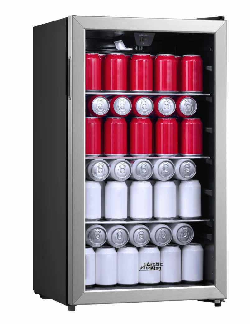 Photo 1 of ARCTIC STAINLESS STEEL & BLACK 115 CAN BEVERAGE COOLER REFRIGERATOR MODEL ARV115B1AST