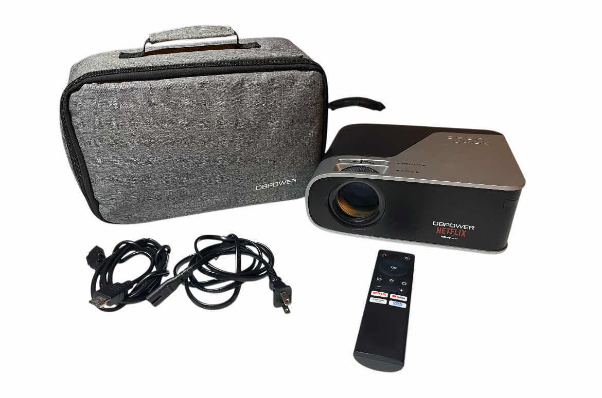 Photo 1 of DBPOWER NETFLIX OFFICIAL HD PROJECTOR W REMOTE & CASE MODEL G01