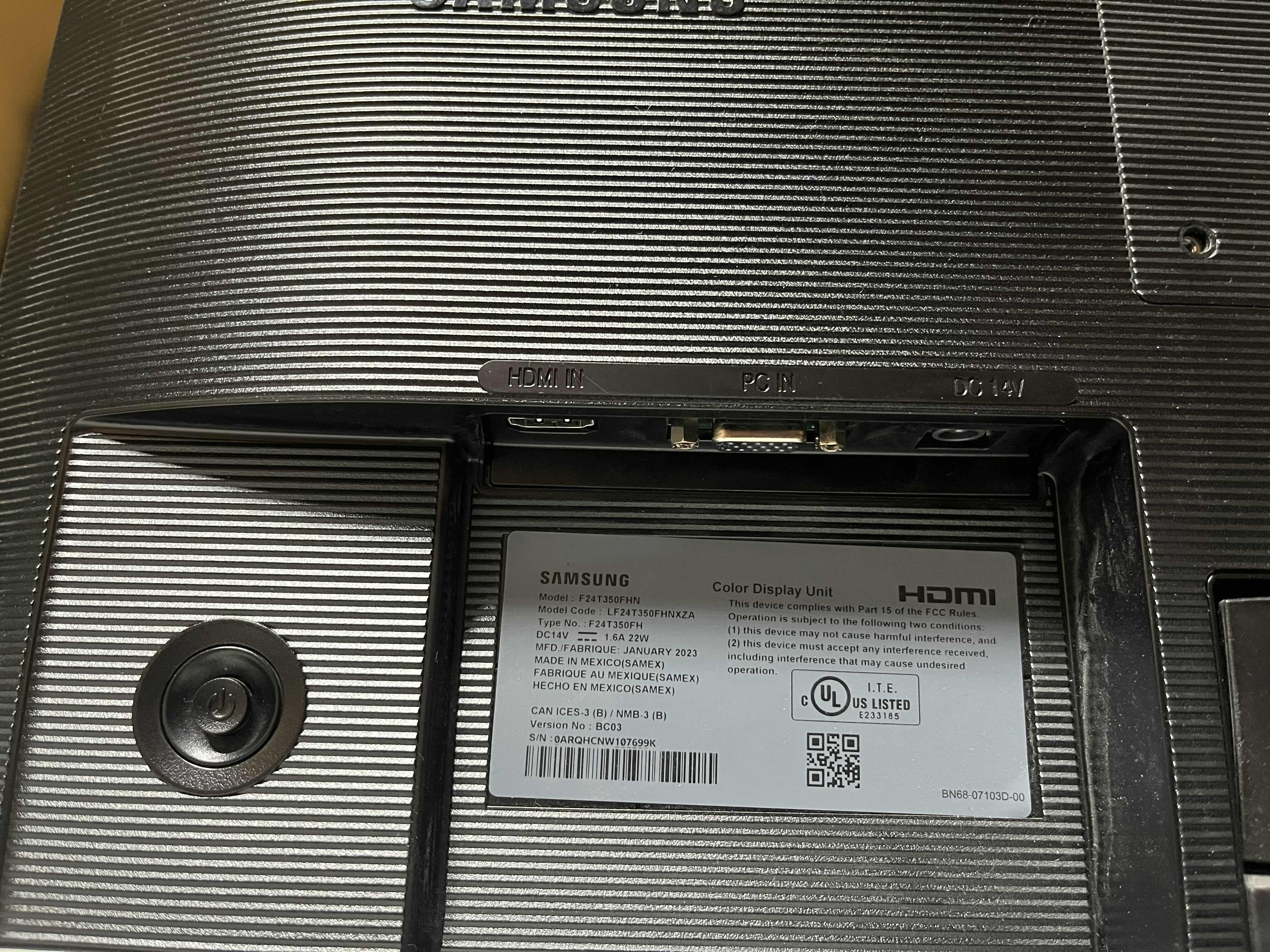 Photo 1 of SAMSUNG 24” T350 SERIES MONITOR MODEL F24T350FHN