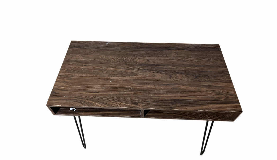 Photo 1 of WOOD FINISH 2 COMPARTMENT WORKSTATION DESK 40” X 20” H30”
