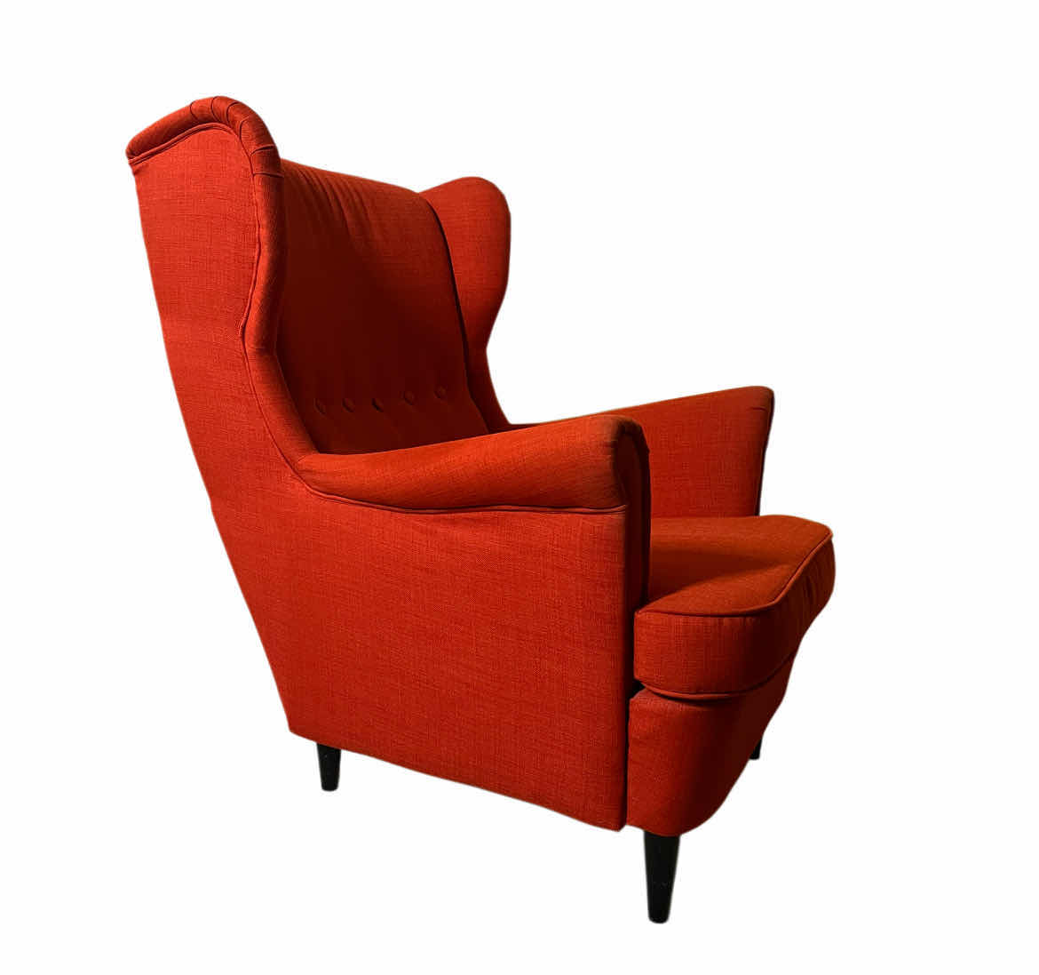 Photo 1 of IKEA STRANDMON RED POLYESTER FIBER WINGBACK CHAIR