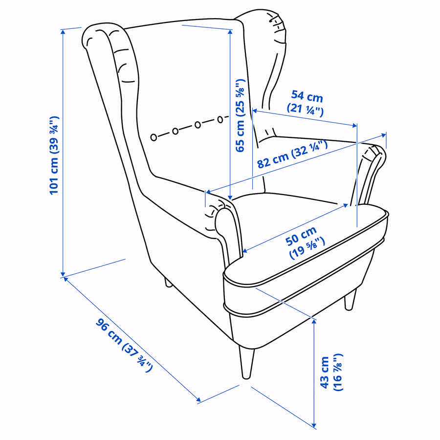 Photo 1 of IKEA STRANDMON RED POLYESTER FIBER WINGBACK CHAIR