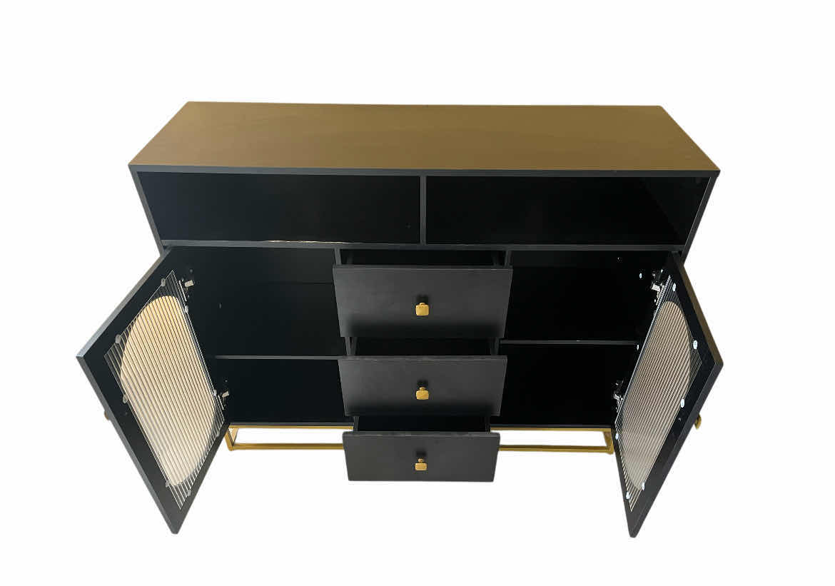 Photo 1 of FINETONES BLACK 2 DOOR 3 DRAWER SIDEBOARD BUFFET TABLE