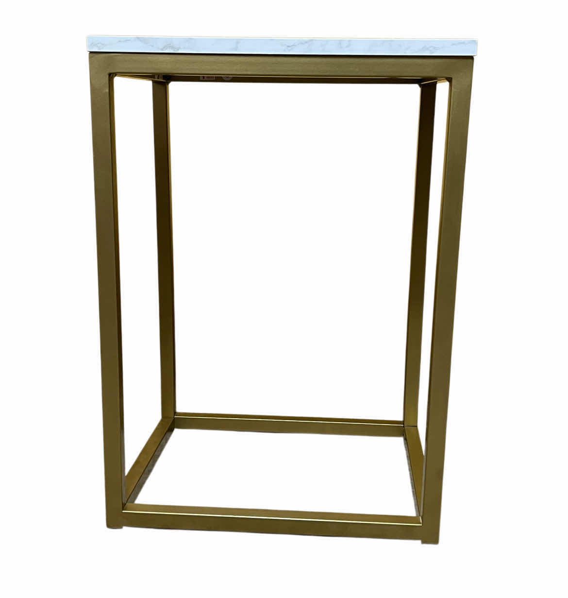 Photo 1 of WHALEN FURNITURE MARBLE FINISH TOP GOLD FINISH METAL BASE END TABLE MODEL MS18-03-1011-01