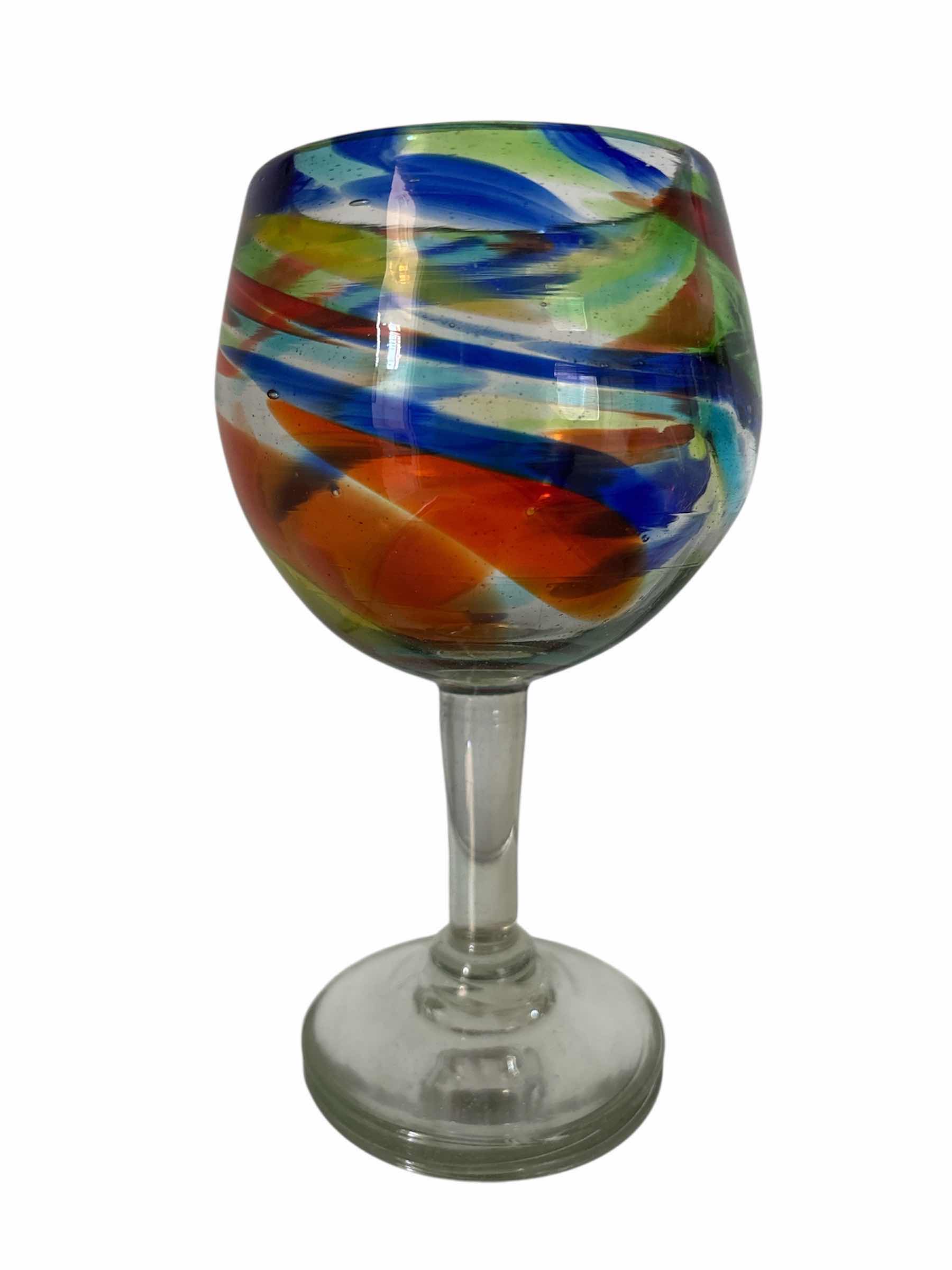 Photo 1 of ORION SOLID CONFETTI LARGE 16 OZ WINE GOBLET, SET OF 5 WINE GOBLETS (7.75”)