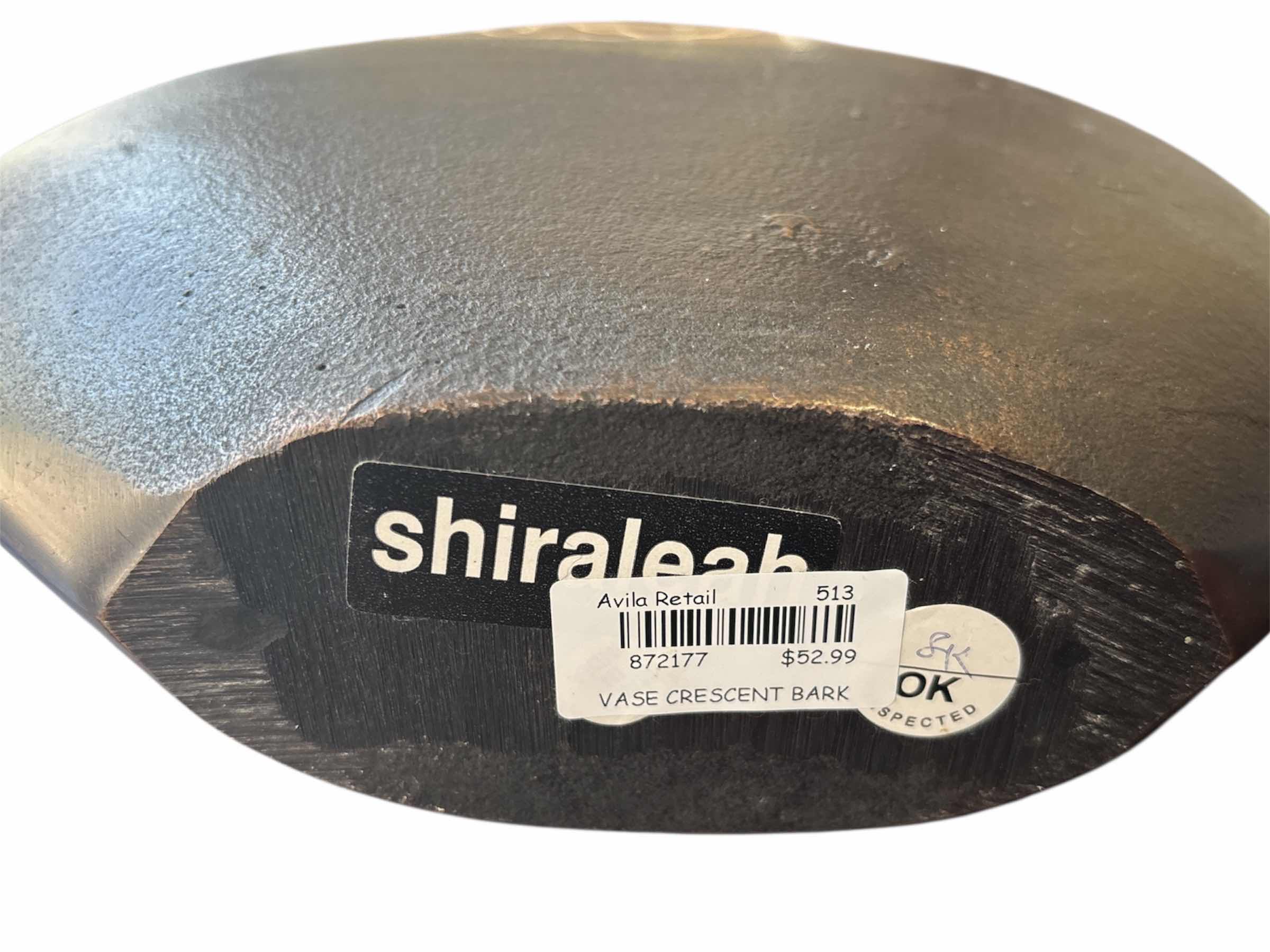 Photo 1 of SHIRALEAH JAGGED EDGED DISC VASE METAL VASE 9.5” X 8.25”